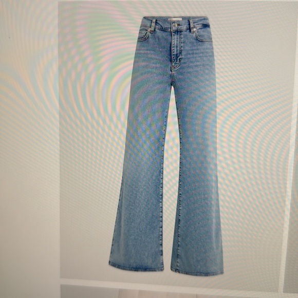 NWT FRAME LE PALAZZO HIGH RISE WIDE LEG . 27 - Picture 4 of 9